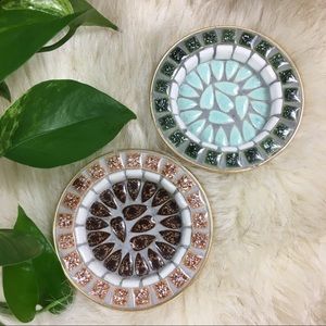 Vintage Mini Ashtrays / Trinket Dishes Gold